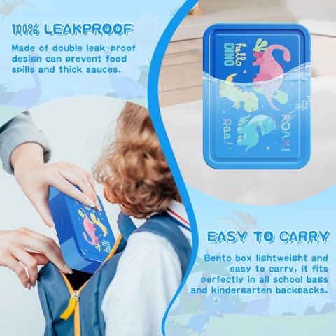 Bento SWOMTEE lunch box 1330 ml z zestawem sztućców z 5 przegródkami Bento SWOMTEE lunch box 1330 ml z zestawem sztućców z 5 przegródkami