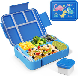 Bento SWOMTEE lunch box 1330 ml z zestawem sztućców z 5 przegródkami