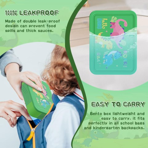 Bento SWOMTEE lunch box 1330 ml z zestawem sztućców z 5 przegródkami Bento SWOMTEE lunch box 1330 ml z zestawem sztućców z 5 przegródkami