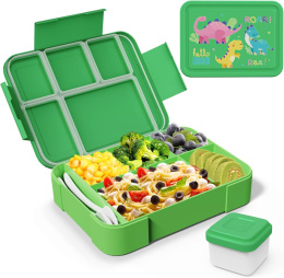 Bento SWOMTEE lunch box 1330 ml z zestawem sztućców z 5 przegródkami