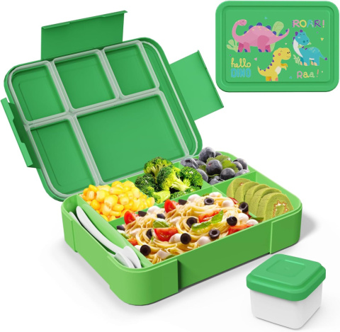 Bento SWOMTEE lunch box 1330 ml z zestawem sztućców z 5 przegródkami Bento SWOMTEE lunch box 1330 ml z zestawem sztućców z 5 przegródkami