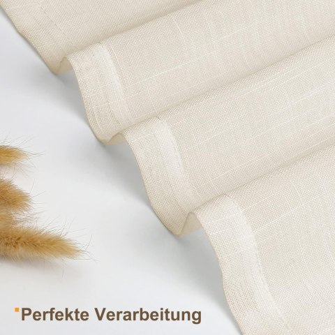 CUCRAF Lniane zasłony z woalu na przelotkach, 225 x140 zestaw 2 sztuk CUCRAF Lniane zasłony z woalu na przelotkach, 225 x140 zestaw 2 sztuk
