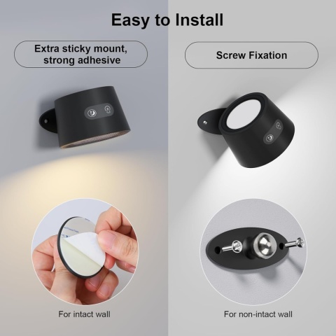 Kinkiety LED YAMYONE Zdalne i dotykowe sterowanie Bezprzewodowa