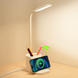 Lampa biurkowa LED YAMYONE z ładowaniem bezprzewodowym, dotykowa