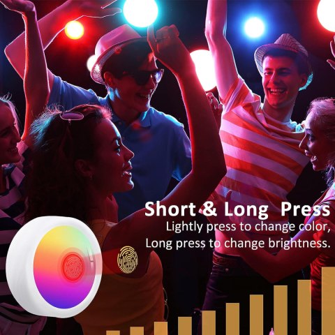 Lampki bezprzewodowe 6 szt RGB kolorowe diody LED Zasilane na baterie Lampki bezprzewodowe 6 szt RGB kolorowe diody LED Zasilane na baterie