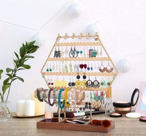 QILICZ S Organizer na biżuterię z drewnianą tacą 38 cm QILICZ S Organizer na biżuterię z drewnianą tacą 38 cm