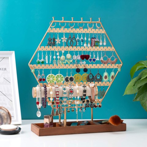QILICZ S Organizer na biżuterię z drewnianą tacą 38 cm QILICZ S Organizer na biżuterię z drewnianą tacą 38 cm