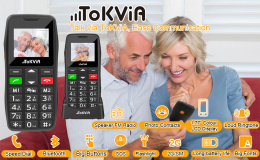 Telefon komórkowy dla seniorów z funkcją SOS, jezyk polski Tokiva