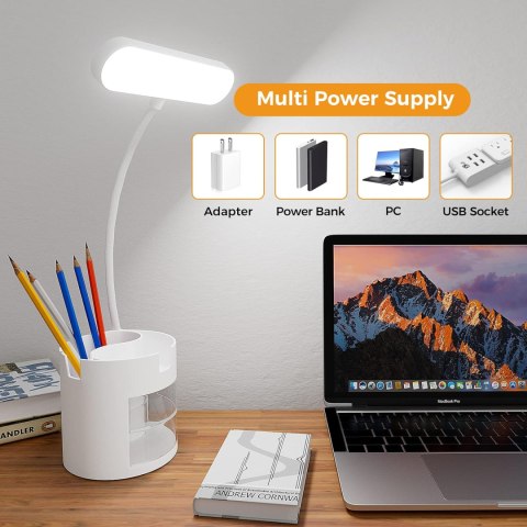Lampa biurkowa LED, możliwość ściemniania, ładowanie USB, 3 poziomy jasności Lampa biurkowa LED, możliwość ściemniania, ładowanie USB, 3 poziomy jasności