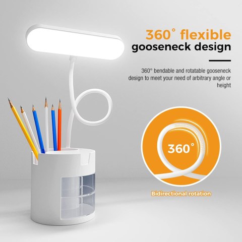 Lampa biurkowa LED, możliwość ściemniania, ładowanie USB, 3 poziomy jasności Lampa biurkowa LED, możliwość ściemniania, ładowanie USB, 3 poziomy jasności
