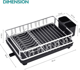 APEXCHASER Ociekacz do naczyń, aluminiowy stojak do suszenia naczyń