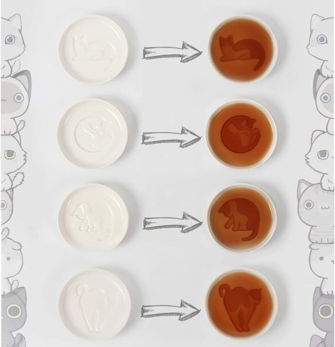 Ceramiczne naczynie na sos porcelanowy mały spodek (zestaw 4 szt.)