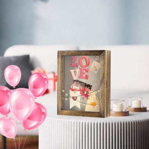 Love-KANKEI Drewniana ramka na zdjęcia 3D, do napełniania, 20 x 25 cm Love-KANKEI Drewniana ramka na zdjęcia 3D, do napełniania, 20 x 25 cm