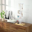 Love-KANKEI Stojak na biżuterię, uchwyt 3 pręty wysokość 58 cm drewno Love-KANKEI Stojak na biżuterię, uchwyt 3 pręty wysokość 58 cm drewno