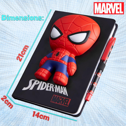 Marvel Spiderman zestaw notatnik i długopis A5, pamiętnik 3D Marvel Spiderman zestaw notatnik i długopis A5, pamiętnik 3D