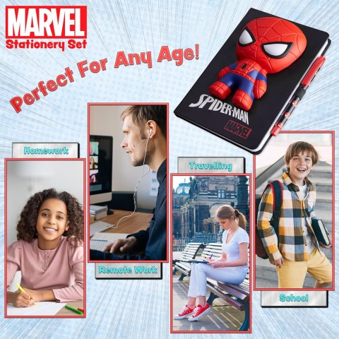 Marvel Spiderman zestaw notatnik i długopis A5, pamiętnik 3D Marvel Spiderman zestaw notatnik i długopis A5, pamiętnik 3D