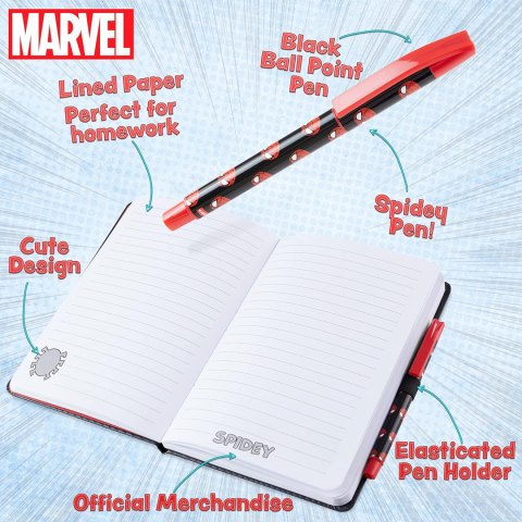 Marvel Spiderman zestaw notatnik i długopis A5, pamiętnik 3D Marvel Spiderman zestaw notatnik i długopis A5, pamiętnik 3D