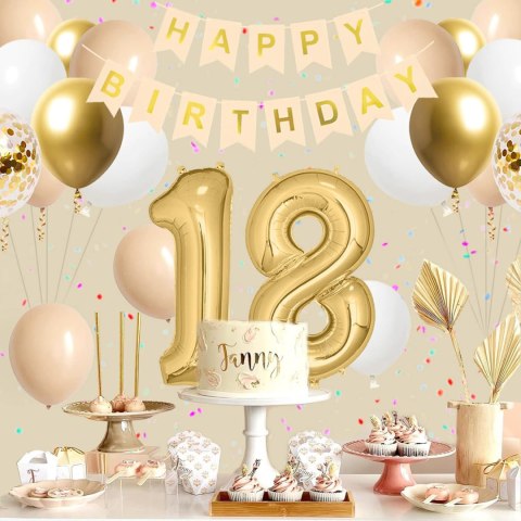 QIUQI Zestaw girlandy z beżowym łukiem balonowym, 125 sztuk QIUQI Zestaw girlandy z beżowym łukiem balonowym, 125 sztuk