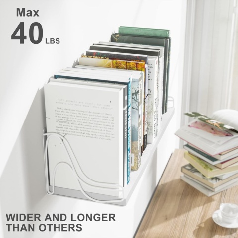 SRIWATANA Regał ścienny, biały, 43 cm, drewniany, zestaw 3 regałów