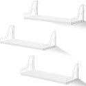 SRIWATANA Regał ścienny, biały, 43 cm, drewniany, zestaw 3 regałów