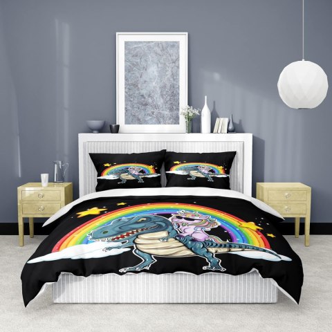 Zestaw pościeli z dinozaurem nadruk 3D z dinozaurem 200 x 200 cm Zestaw pościeli z dinozaurem nadruk 3D z dinozaurem 200 x 200 cm