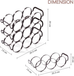 APEXCHASER 3 Poziomowy 9 Butelek Stojak na wino , metalowy