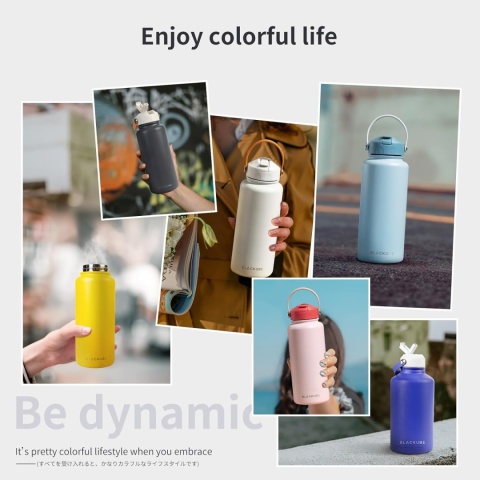 Blackube Butelka do picia ze słomką ze stali nierdzewnej 1000 ml Blackube Butelka do picia ze słomką ze stali nierdzewnej 1000 ml