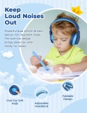 iClever Słuchawki dziecięce Bluetooth, kolorowe diody LED 74/85/94 dB