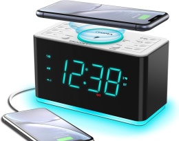 iTOMA CKS207 budzik radiowy z ładowarką USB, głośnik Bluetooth