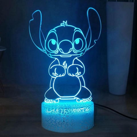 Belle Stitch 3D LED lampka nocna, Anime Stitch 16 kolorów lampa, pilot