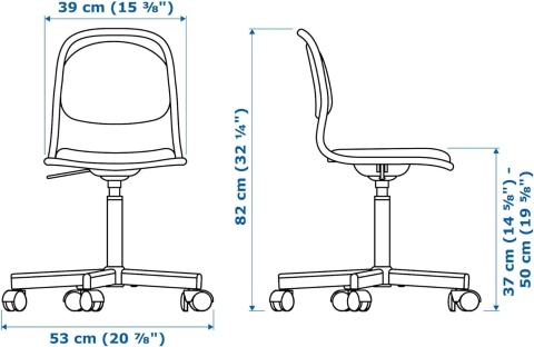 IKEA 903.208.27 Krzesło biurowe Örfjäll dla dzieci, rozowo biale IKEA 903.208.27 Krzesło biurowe Örfjäll dla dzieci, rozowo biale
