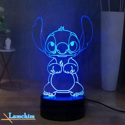 Lampa Stitch 3D Manga LED lampka nocna, Stitch 16 kolorów 3D Lampa Stitch 3D Manga LED lampka nocna, Stitch 16 kolorów 3D