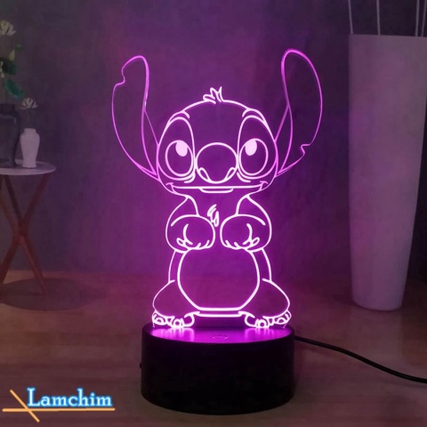 Lampa Stitch 3D Manga LED lampka nocna, Stitch 16 kolorów 3D Lampa Stitch 3D Manga LED lampka nocna, Stitch 16 kolorów 3D