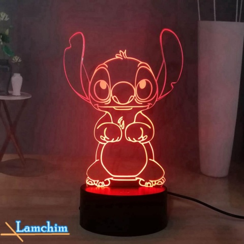 Lampa Stitch 3D Manga LED lampka nocna, Stitch 16 kolorów 3D Lampa Stitch 3D Manga LED lampka nocna, Stitch 16 kolorów 3D