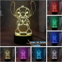 Lampa Stitch 3D Manga LED lampka nocna, Stitch 16 kolorów 3D