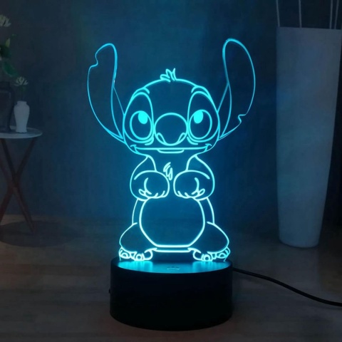 Lampa Stitch 3D Manga LED lampka nocna, Stitch 16 kolorów 3D Lampa Stitch 3D Manga LED lampka nocna, Stitch 16 kolorów 3D