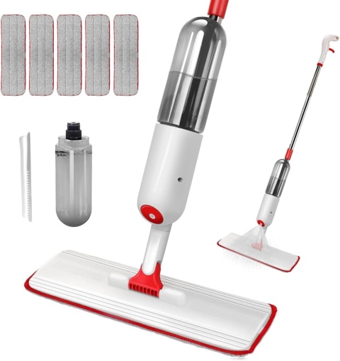 Masthome Mop podłogowy z funkcją spryskiwania 500 ml i 5 podkładkami
