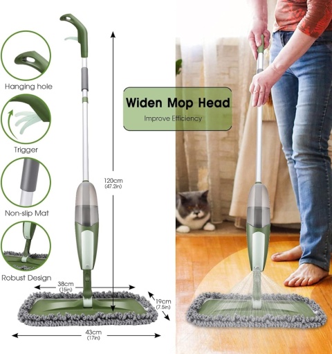 Masthome Mop ze spryskiwaczem, 550 ml, 5 podkładek z mikrofibry