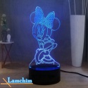 Piękna lampka nocna LED Myszka Miki Minnie, pilot USB 3D 16 kolorow