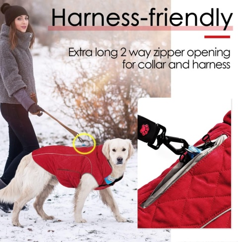 ThinkPet płaszcz dla psa XL, wodoodporny, wiatroszczelny, dwustronny