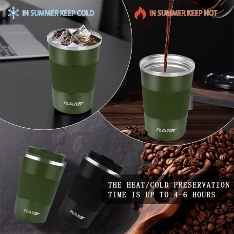 Tlater Coffee to Go Tumbler 380 ml izolowany kubek do kawy z pokrywką Tlater Coffee to Go Tumbler 380 ml izolowany kubek do kawy z pokrywką