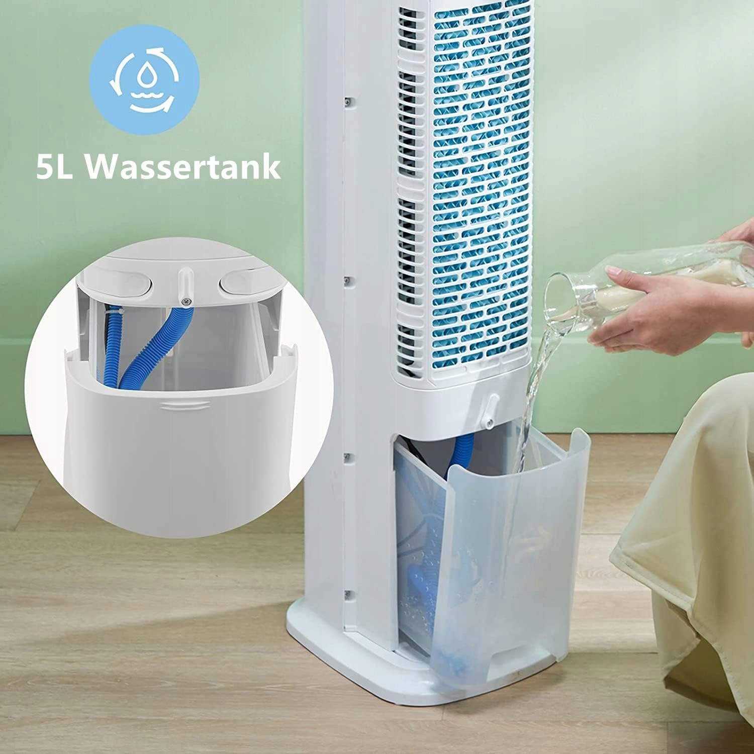 Midea klimatyzator przenośny biały mobilny chłodzenie do domu i biura Moc 55 W