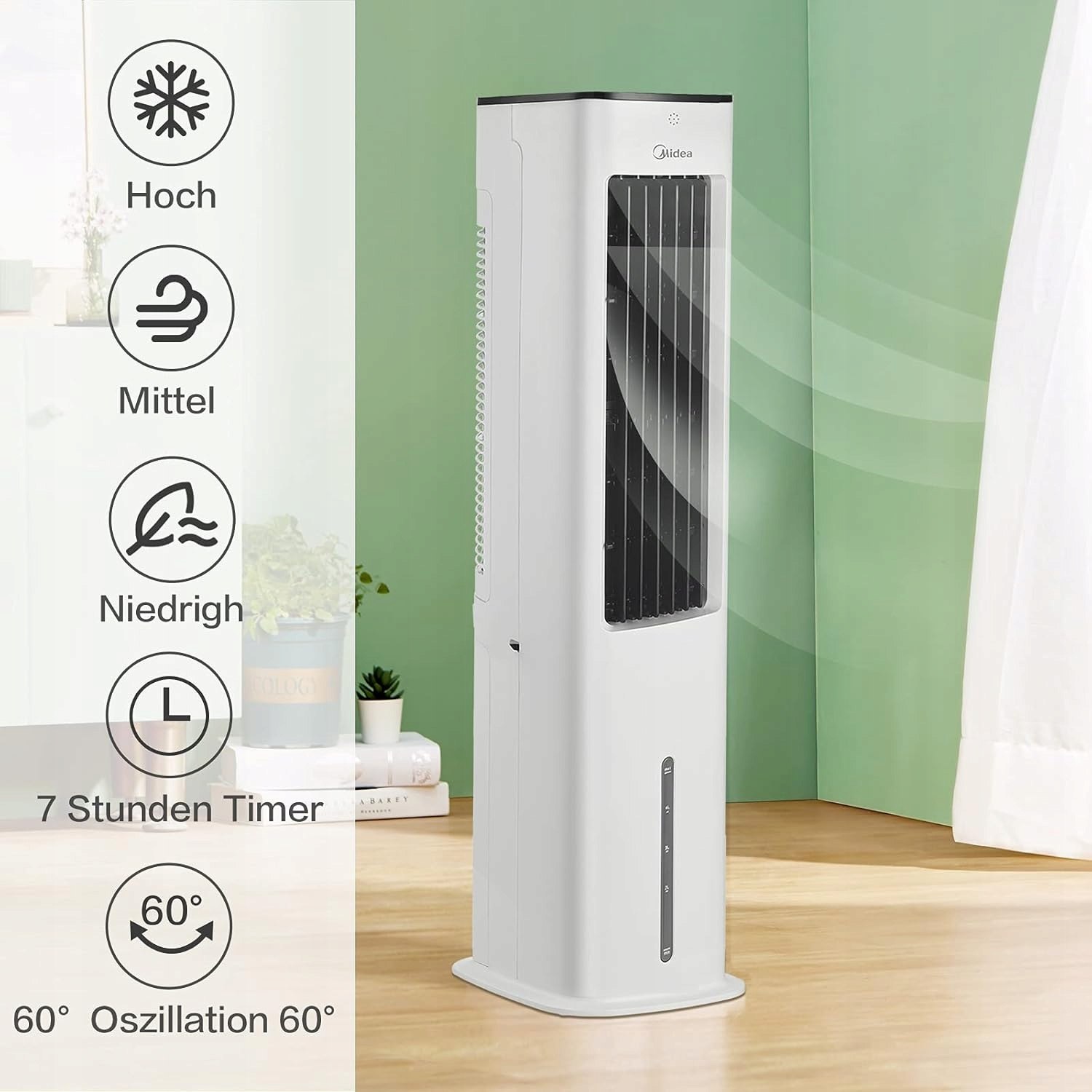 Midea klimatyzator przenośny biały mobilny chłodzenie do domu i biura Model AC100-20ARB