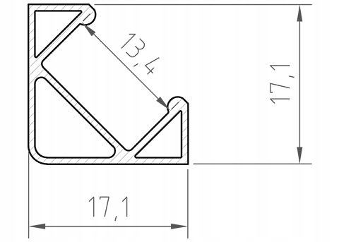 PROFIL Aluminiowy LED NAROŻNY KĄTOWY DO Taśm LED CZARNY 2 METRY PREMIUM Marka AKB-Poland