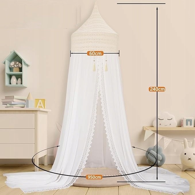 J59. SESAMIS Tkany baldachim Moskitiera do łóżeczka dziecięcego 240 cm Marka inna